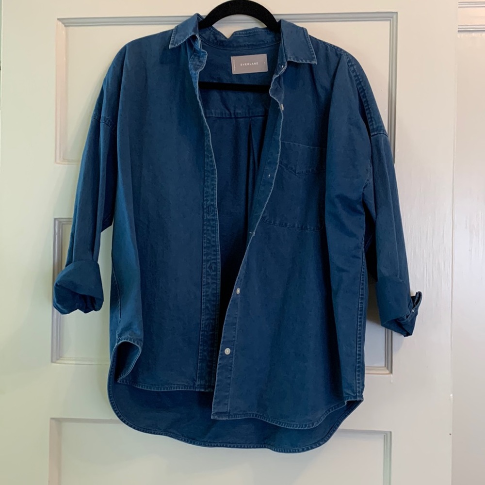 Everlane Oversized Indigo Denim Shirt 4 S